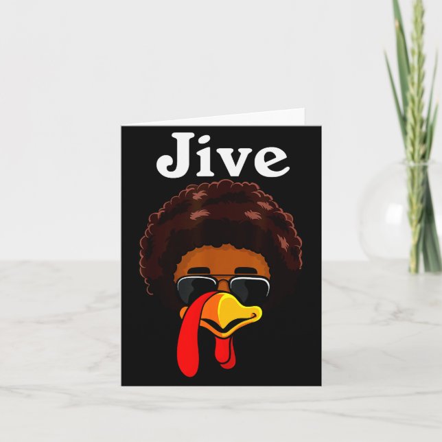 Tarjeta Jive Thanksgiving Turkey Day Funny Family Costume  (Anverso)