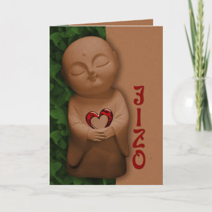 Tarjeta Jizō con simpatía por el corazón CC0797