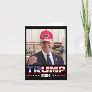 Tarjeta Joe Biden Con Un Gorra De Trump