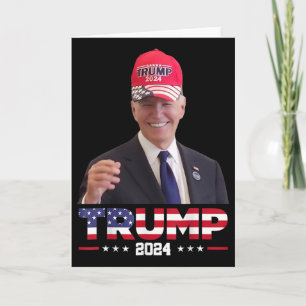 Tarjeta Joe Biden con un sombrero de Trump 1