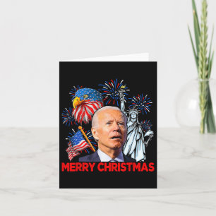 Tarjeta Joe Biden Confuso Patriótico Feliz Navidad Por 4