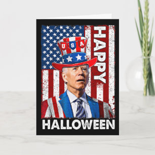 Tarjeta Joe Biden divertido 4 de julio feliz Halloween Ame