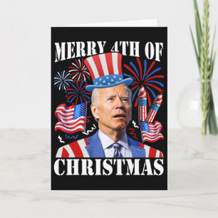 Tarjeta Joe Biden Divertido Feliz 4 De Navidad 4 De Julio