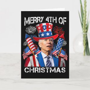 Tarjeta Joe Biden Divertido Feliz 4 De Navidad 4 De Julio
