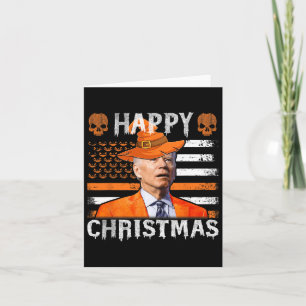 Tarjeta Joe Biden Feliz Halloween Navidades Felices Bander