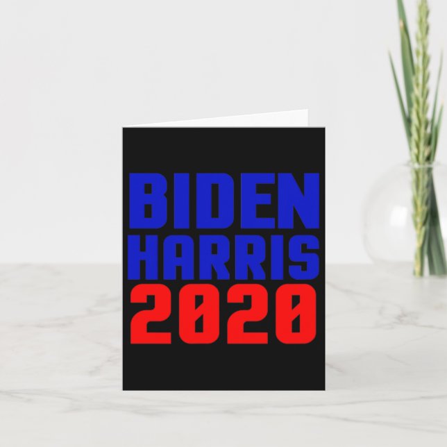 Tarjeta Joe Biden Kamala Harris 2020 Fiesta democrático (Anverso)