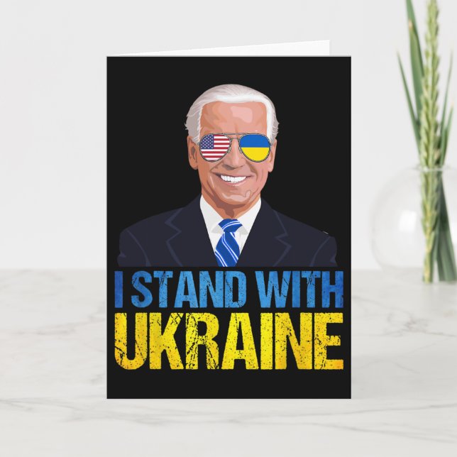 Tarjeta Joe Biden Stand With Ukraine - American Support Uk (Anverso)
