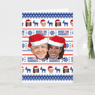 Tarjeta Joe y Kamala Navidad