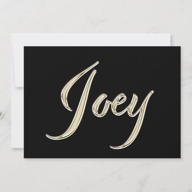 Tarjeta Joey Name white gold Handwriting Karte (Anverso)