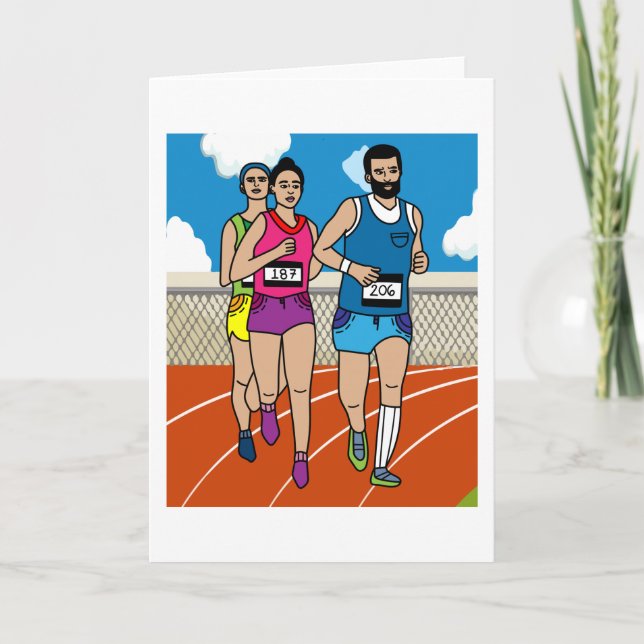 Tarjeta Jogging Marathon Runners Y Train (Anverso)