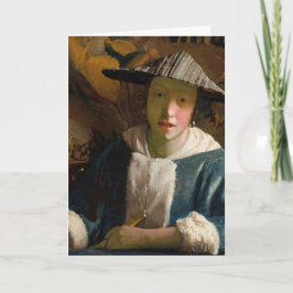 Tarjeta Johannes Vermeer - Chica con flauta