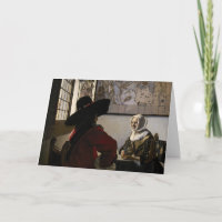 Johannes Vermeer - Funcionario con un Chica risibl