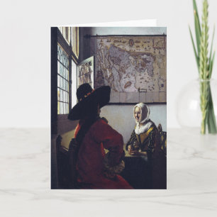 Tarjeta Johannes Vermeer, Funcionario Y Chica Ridículo