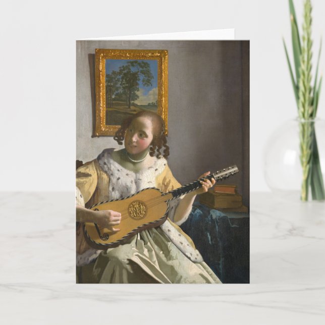 Tarjeta Johannes Vermeer, guitarrista (Anverso)