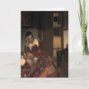 Tarjeta Johannes Vermeer, jóvenes durmiendo