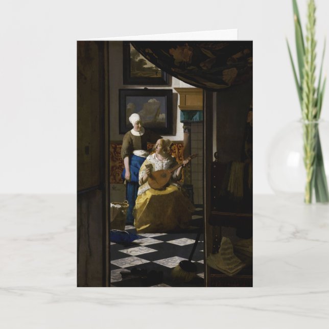 Tarjeta Johannes Vermeer - La carta de amor (Anverso)