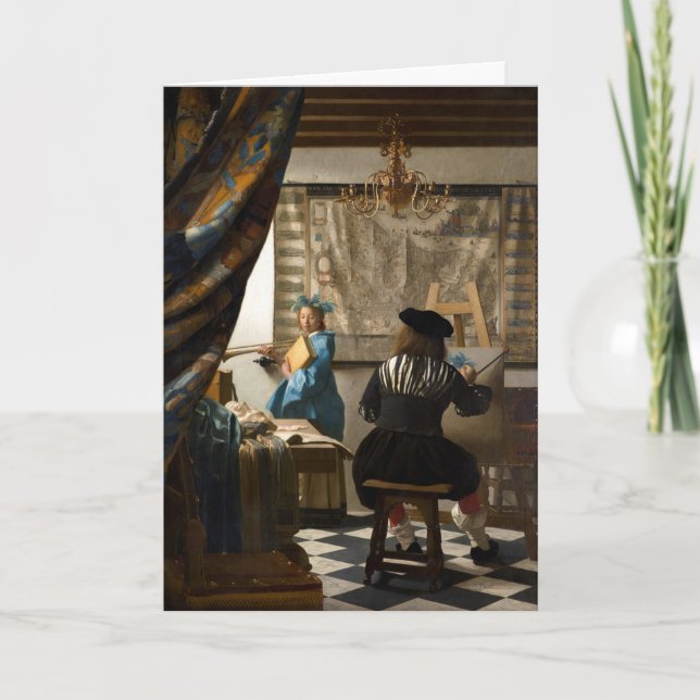 Tarjeta Johannes Vermeer - La historia de la pintura (Anverso)