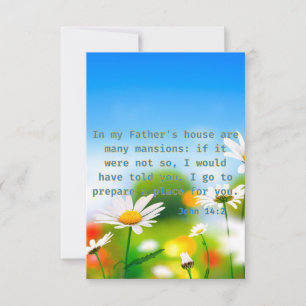 Tarjeta John 14:2 KJV Bible Scripture Fic Greeting