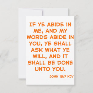 Tarjeta John 15:7 KJV Biblia Verse Greeting