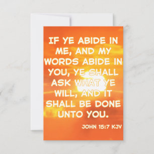 Tarjeta John 15:7 KJV Biblia Verse Pic Greeting