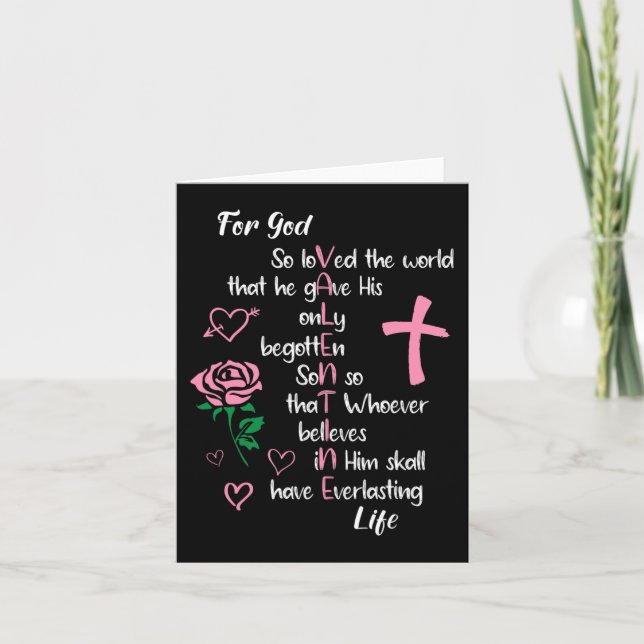 Tarjeta John 316 Por Dios Tan Amado El Mundo Valentines Ch (Anverso)
