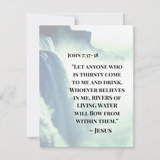 Tarjeta John 7:37 Cualquiera que tenga sed, venga a Me Fla (Anverso)