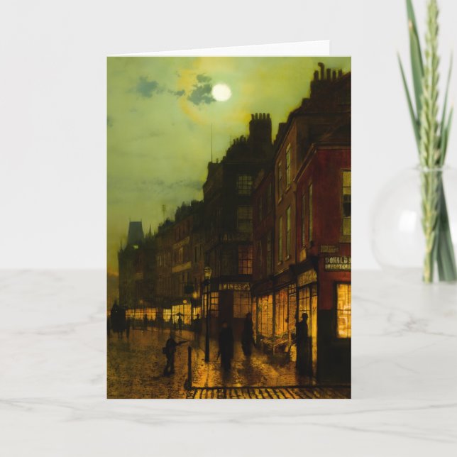 Tarjeta John Atkinson Grimshaw Glasgow Docks (Anverso)
