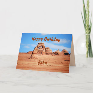 Tarjeta John Happy Birthday, Delicate Arch, Arches Utah