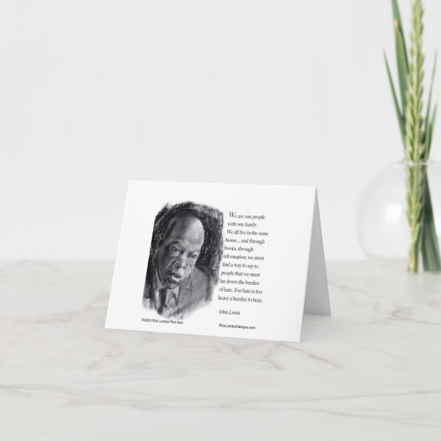 Tarjeta John Lewis y cita bello retrato (Anverso)