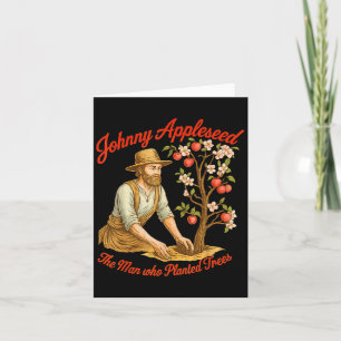 Tarjeta Johnny Appleseed Day Septiembre 26 Retro Tree