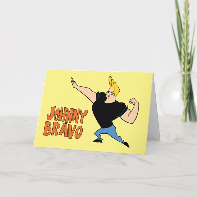 Tarjeta Johnny Bravo Flexing (Anverso)