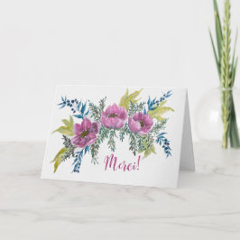 Tarjeta Jolie Anémone Rosa MGracias Carte de Remerciement