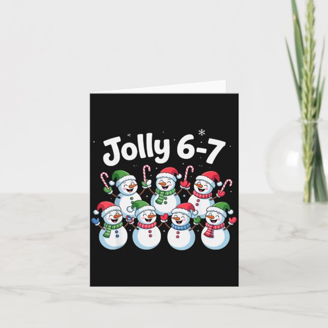Tarjeta Jolly 6 7 Six Seven Meme Christmas Women Men Kids  (Anverso)