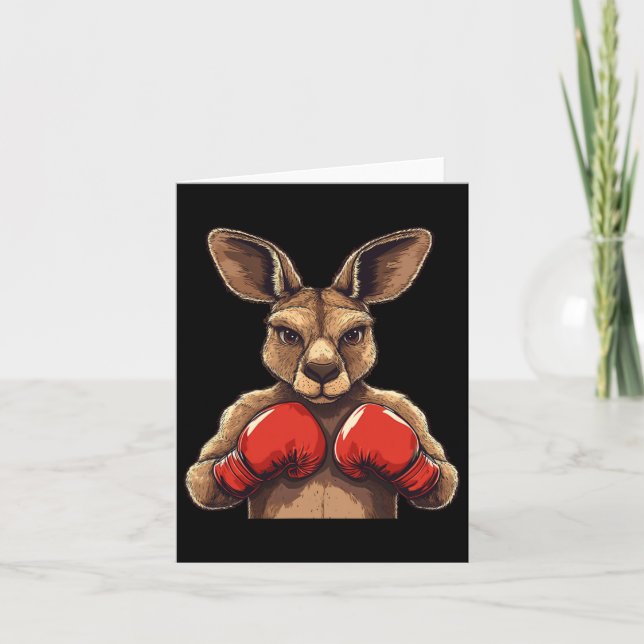 Tarjeta Jolly Kangaroo con guantes para una batalla divert (Anverso)