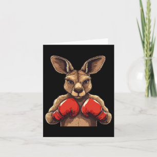 Tarjeta Jolly Kangaroo con guantes para una batalla divert