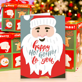 Tarjeta Jolly Santa Ho Ho Ho Ho Ho Xmas Greeting