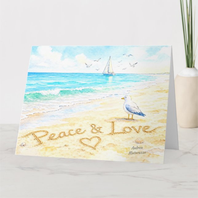 Tarjeta Jon Seagull - Paz y Amor  (Anverso)