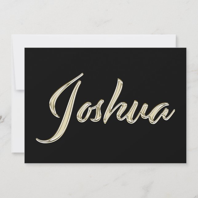 Tarjeta Joshua Name white gold Handwriting Karte (Anverso)