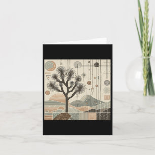 Tarjeta Joshua Tree National Park Line Art Vintage Senderi