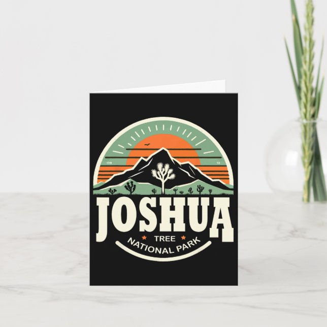 Tarjeta Joshua Tree Retro Camping California (Anverso)