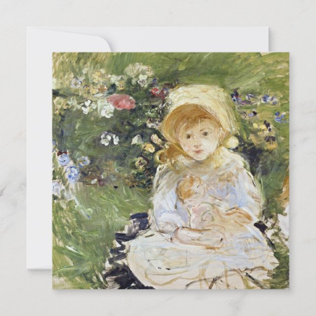 Tarjeta Joven Chica con muñeca (por Berthe Morisot) (Anverso)