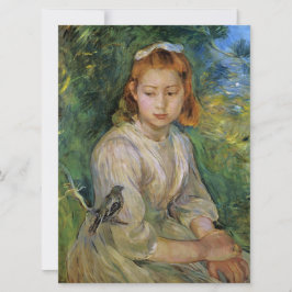 Tarjeta Joven Chica con pájaro (por Berthe Morisot)