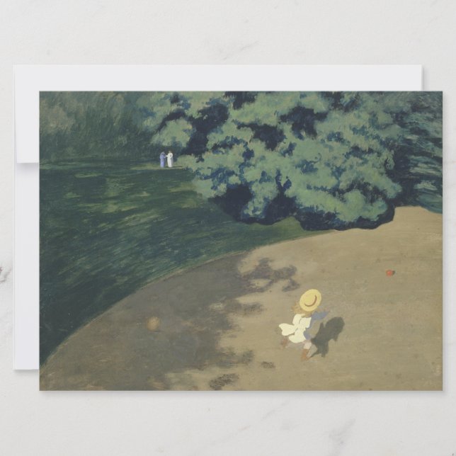 Tarjeta Joven Chica corriendo después de una pelota roja ( (Anverso)