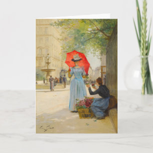 Tarjeta Joven con paraguas   Victor Gabriel Gilbert