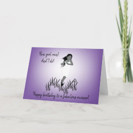 Tarjeta Joven corredora de Chica con pelo flojo