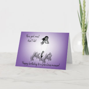 Tarjeta Joven corredora de Chica con pelo flojo