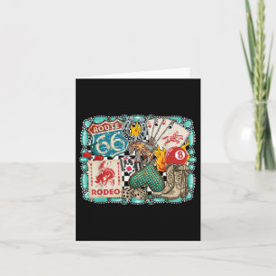 Tarjeta Joven de Rodeo Occidental Retro Giddy Turquoise