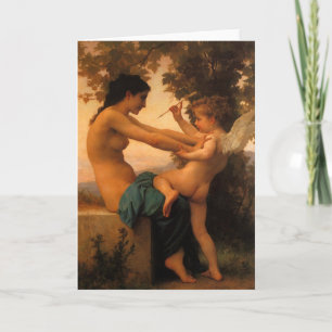 Tarjeta Joven defenderse contra Cupido de Bouguereau