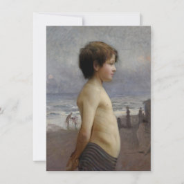 Tarjeta Joven en la playa (por Jules Bastien-Lepage)