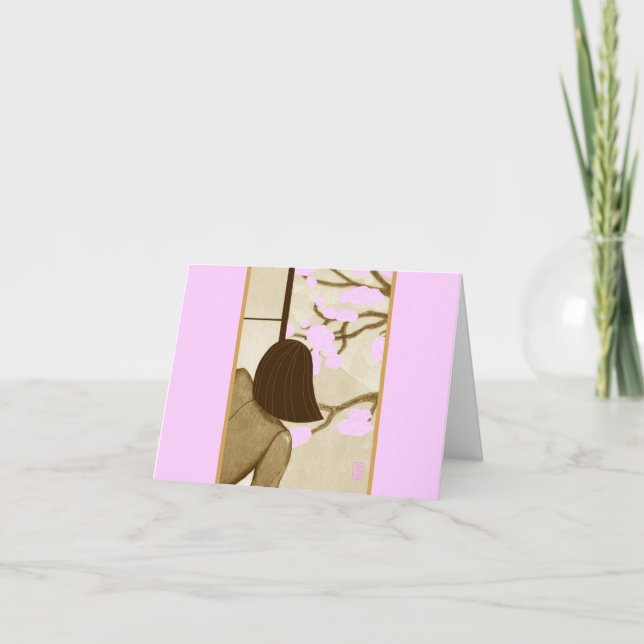 Tarjeta Joven en Shoji Screen SPRING Blank Note (Anverso)